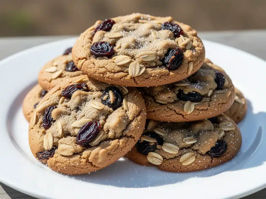 chewy oatmeal raisin cookies - featured image