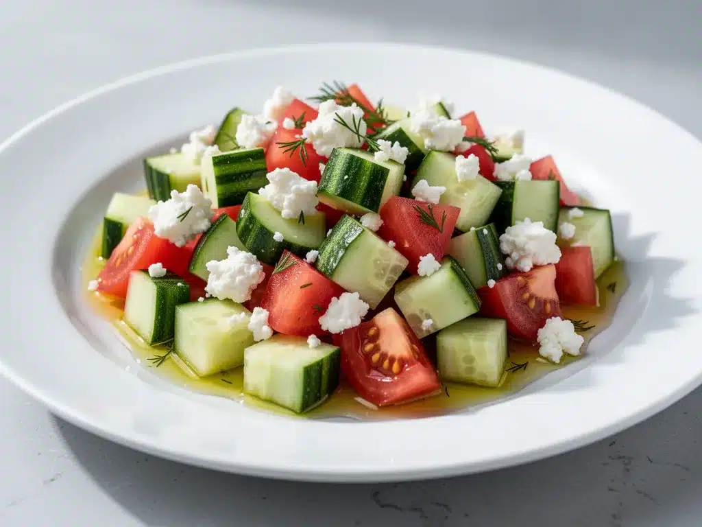 Chopped Cucumber Tomato Feta Salad: 5 Min Healthy Side 4 Chopped Cucumber Tomato Feta Salad preparation steps