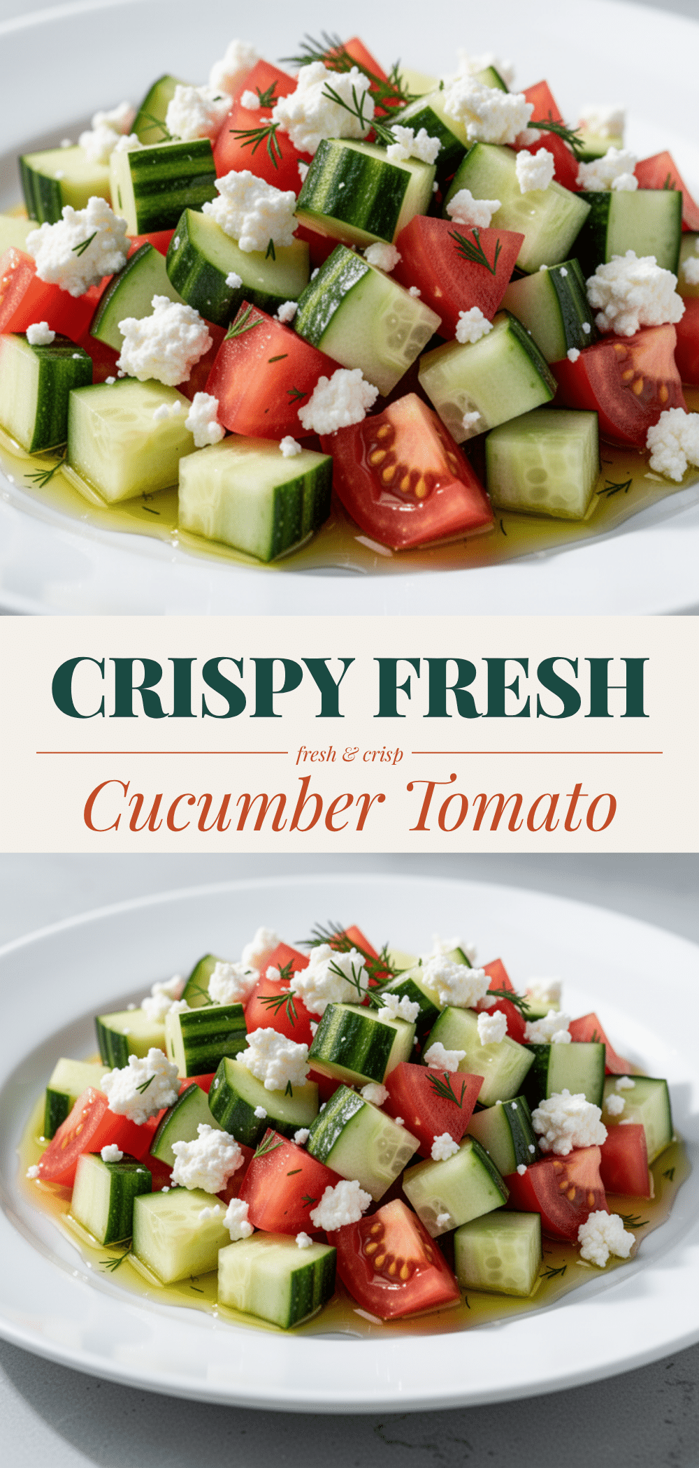 Chopped Cucumber Tomato Feta Salad: 5 Min Healthy Side 5 Chopped Cucumber Tomato Feta Salad recipe
