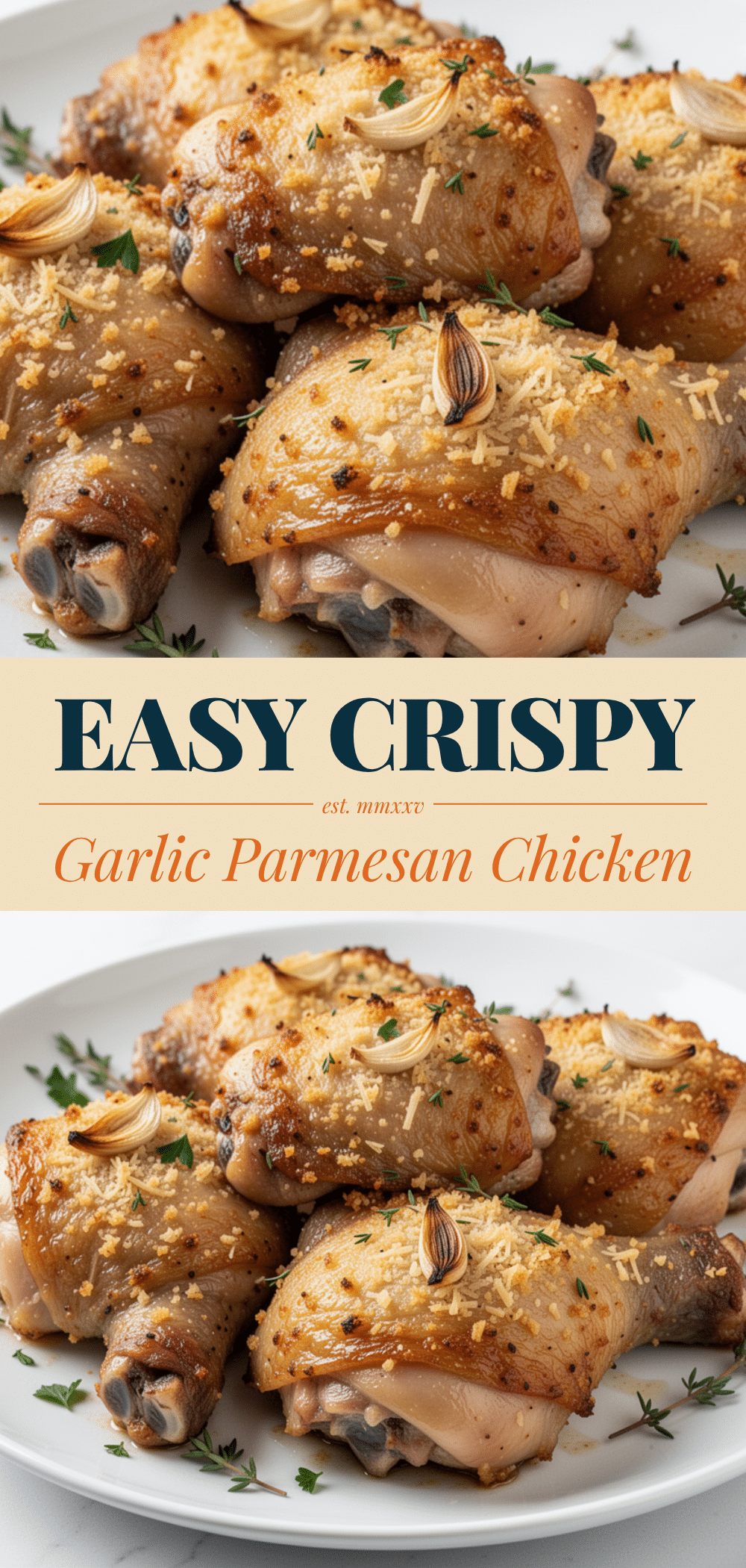 Crispy Baked Chicken Thighs: Easy Garlic Parmesan Dinner 5 crispy baked chicken thighs recipe