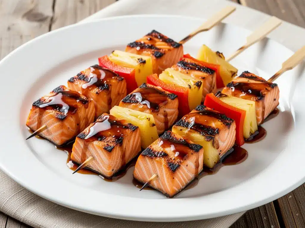 Grilled Salmon Skewers: Best Easy Labor Day Dinner 4 Grilled Salmon Skewers preparation steps