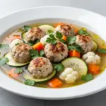healthy turkey meatball soup - featured image