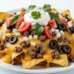 Loaded Cheesy Ground Beef Nachos - featured image