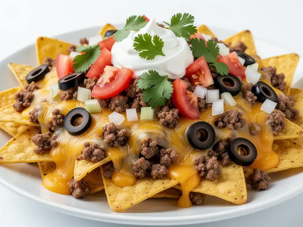 Loaded Cheesy Ground Beef Nachos: Best Party Snack 4 Loaded Cheesy Ground Beef Nachos preparation steps