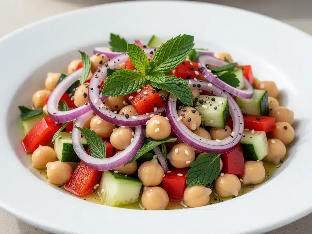 Mediterranean Chickpea Salad: 5-Ingredient High Protein Lunch 4 Mediterranean Chickpea Salad preparation steps