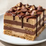 no-bake chocolate peanut butter icebox cake - featured image