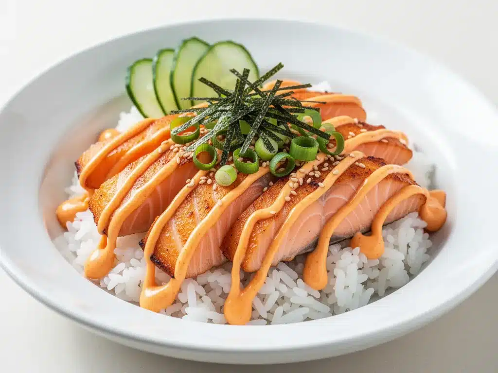 Salmon Rice Bowls: 5-Min Spicy Mayo Recipe 4 salmon rice bowls preparation steps