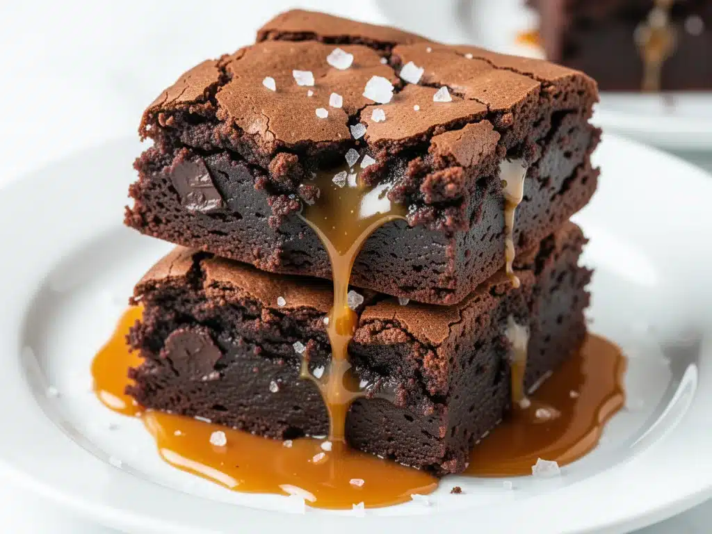 salted caramel brownies - featured image