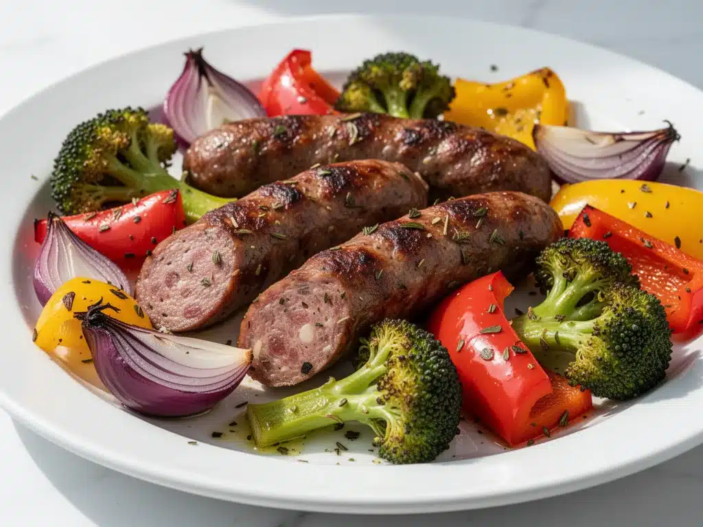 sheet pan sausage and veggies - featured image