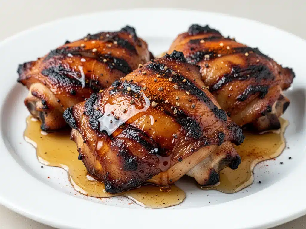 smoky grilled BBQ chicken thighs - featured image