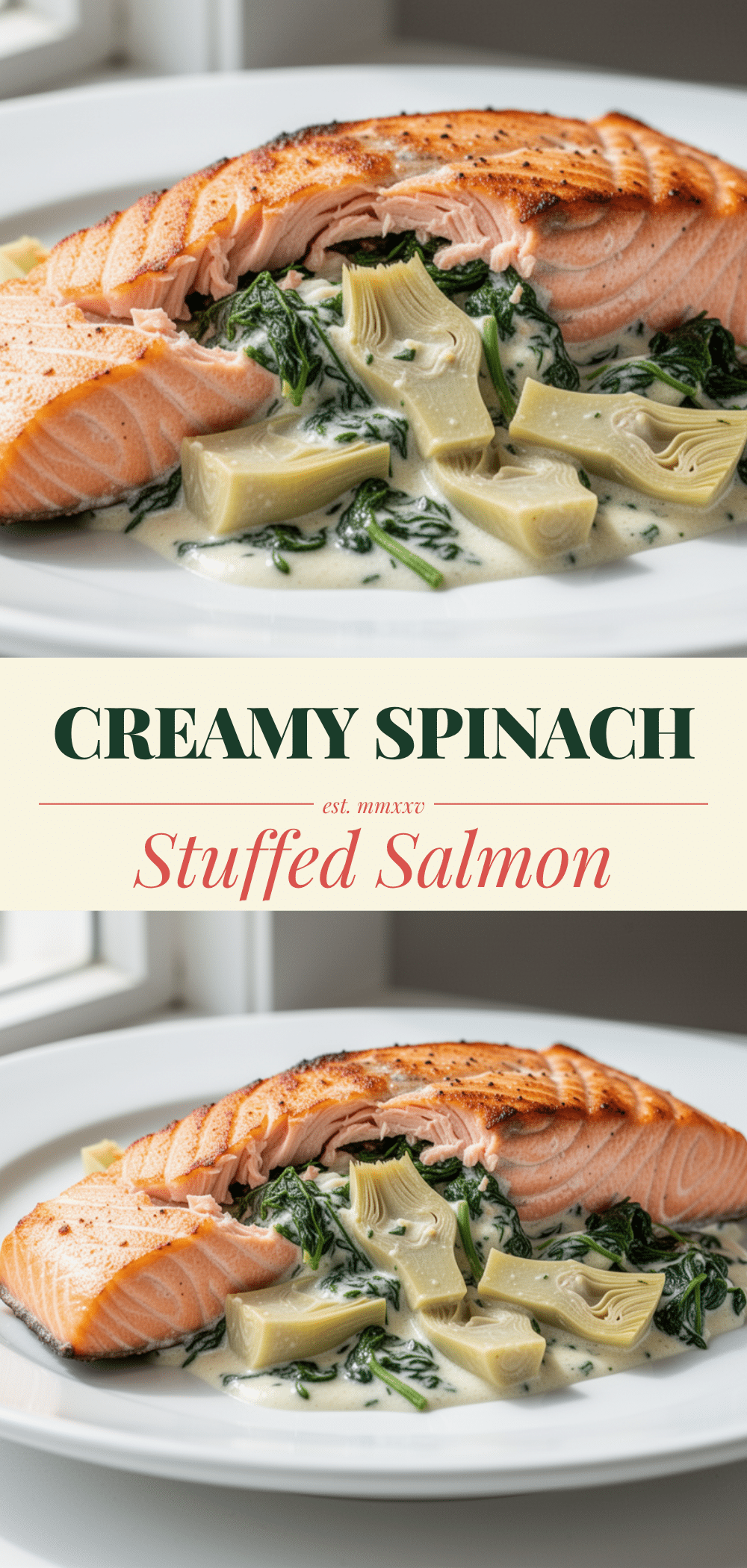 Stuffed Salmon with Spinach Artichoke: Best Creamy Seafood Recipe 5 stuffed salmon with spinach artichoke recipe