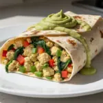 vegan tofu scramble breakfast burritos - featured image
