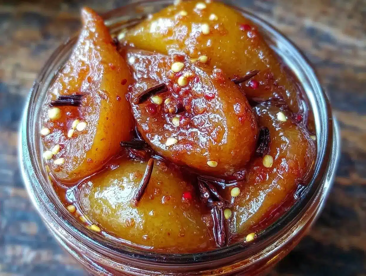 Home 7 Budget-Friendly Canned Spiced Honey Bourbon Pears - featured image