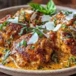 creamy sun-dried tomato parmesan chicken - featured image