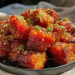 Crispy Honey Sriracha Pork Belly Bites - featured image