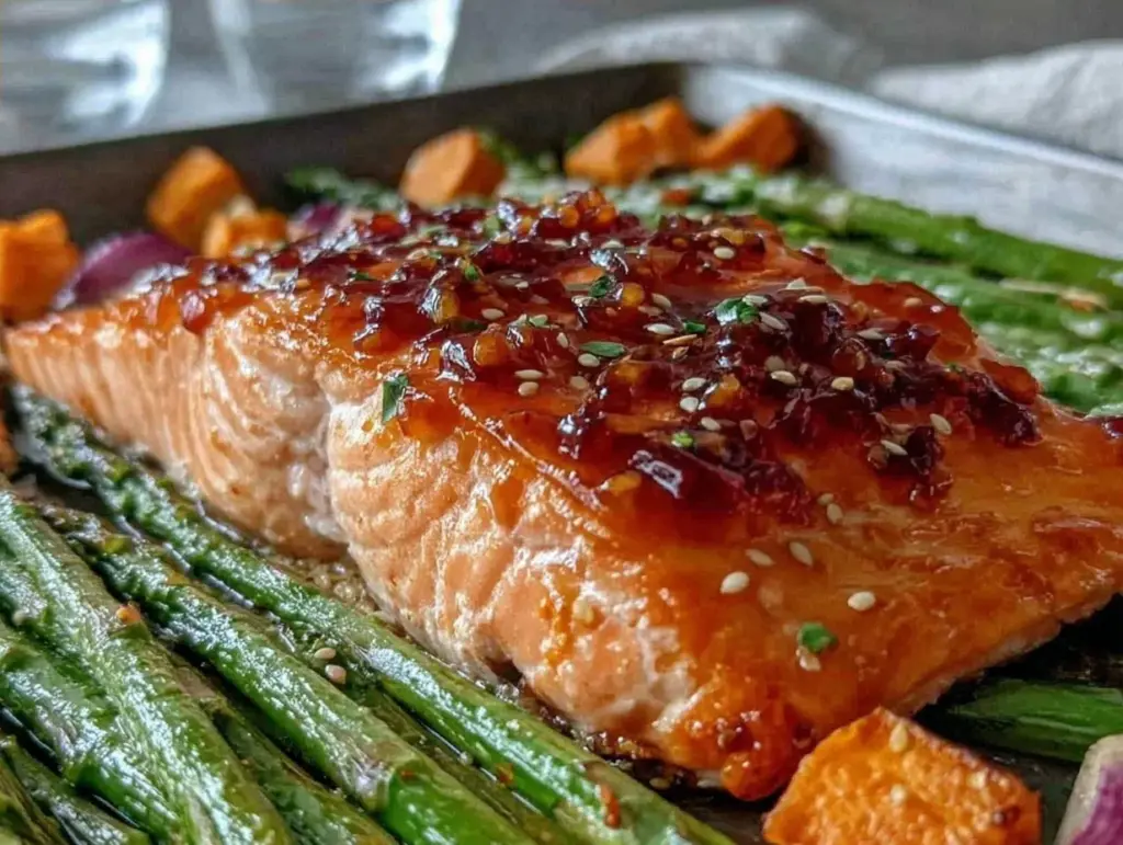 easy honey garlic glazed salmon for one - featured image