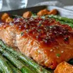 easy honey garlic glazed salmon for one - featured image