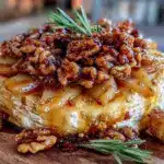 fall baked brie with caramelized pears - featured image