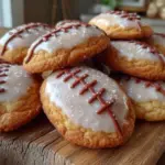 football sugar cookies with royal icing - featured image