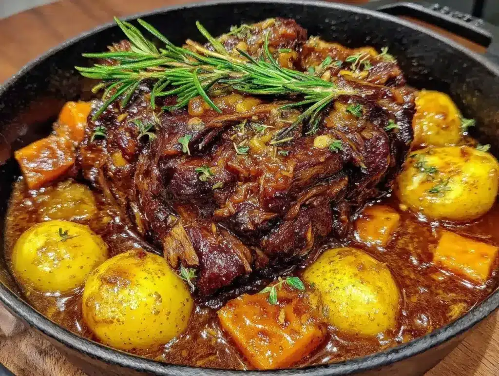 maple dijon braised pork shoulder - featured image