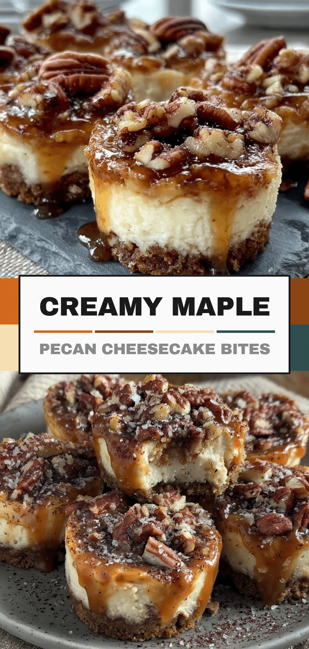 Maple Pecan Mini Cheesecake Bites: 10 Easy GF Dairy-Free Fall Bites 5 Maple Pecan Mini Cheesecake Bites recipe
