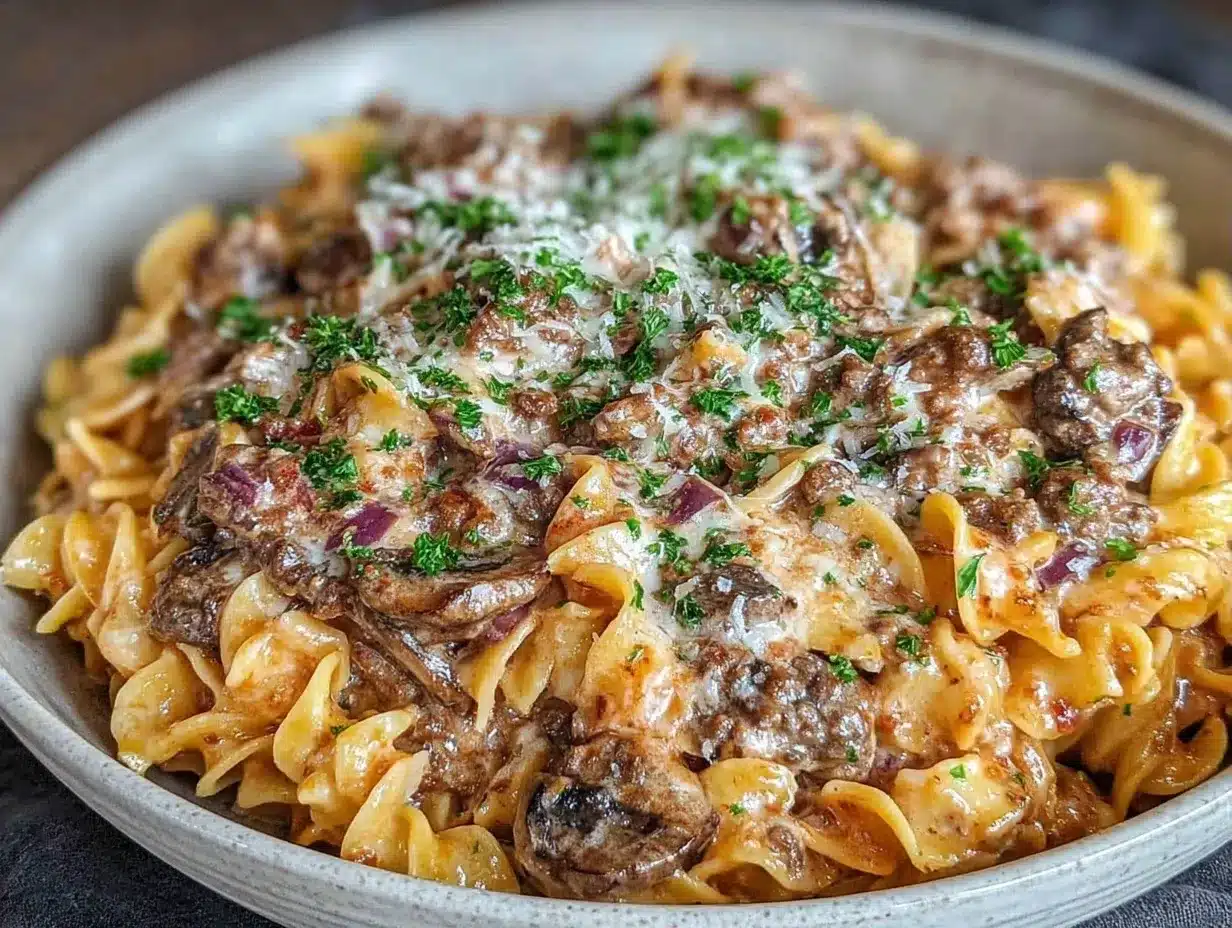One-Pot Creamy Beef Stroganoff: Easy Family Recipe Kids Love 4 one-pot creamy beef stroganoff preparation steps