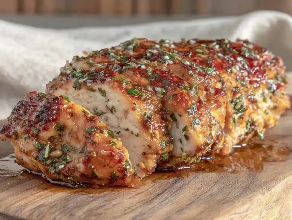 oven-baked garlic herb butter chicken - featured image