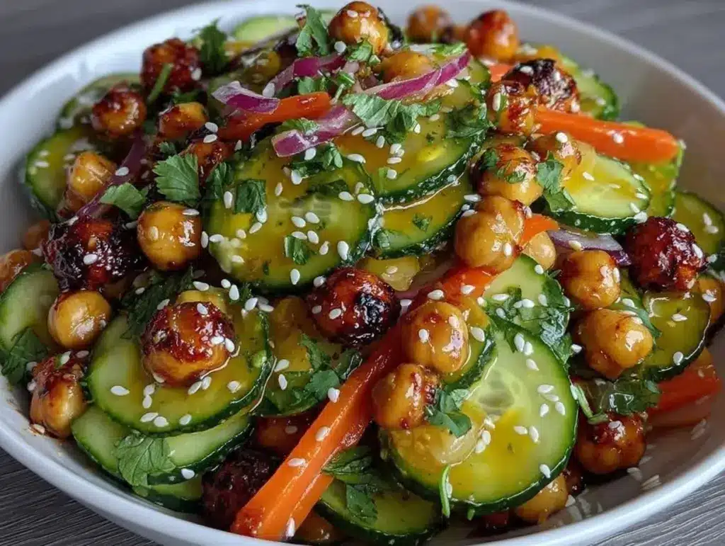 Roasted Chickpea Cucumber Salad - featured image
