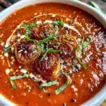 smoked tomato soup with garlic confit - featured image